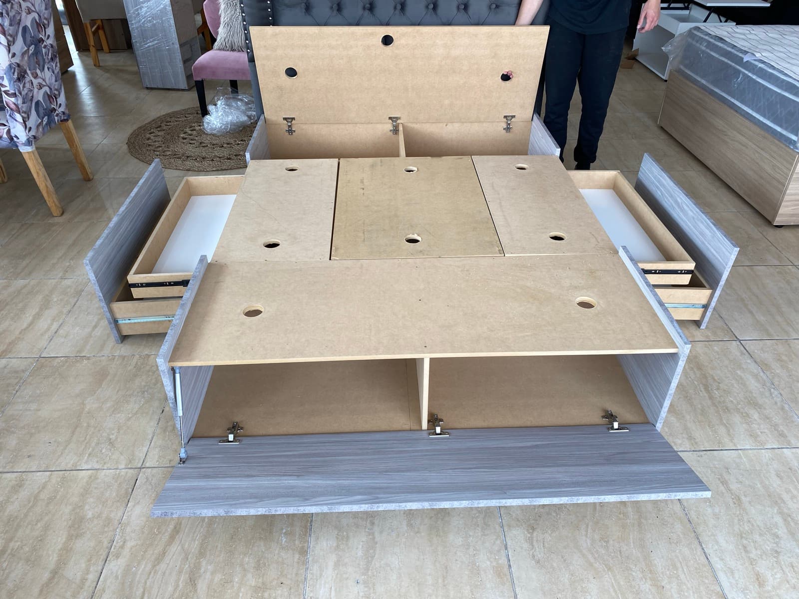 Base Box Luxury compartimentos abiertos vista superior